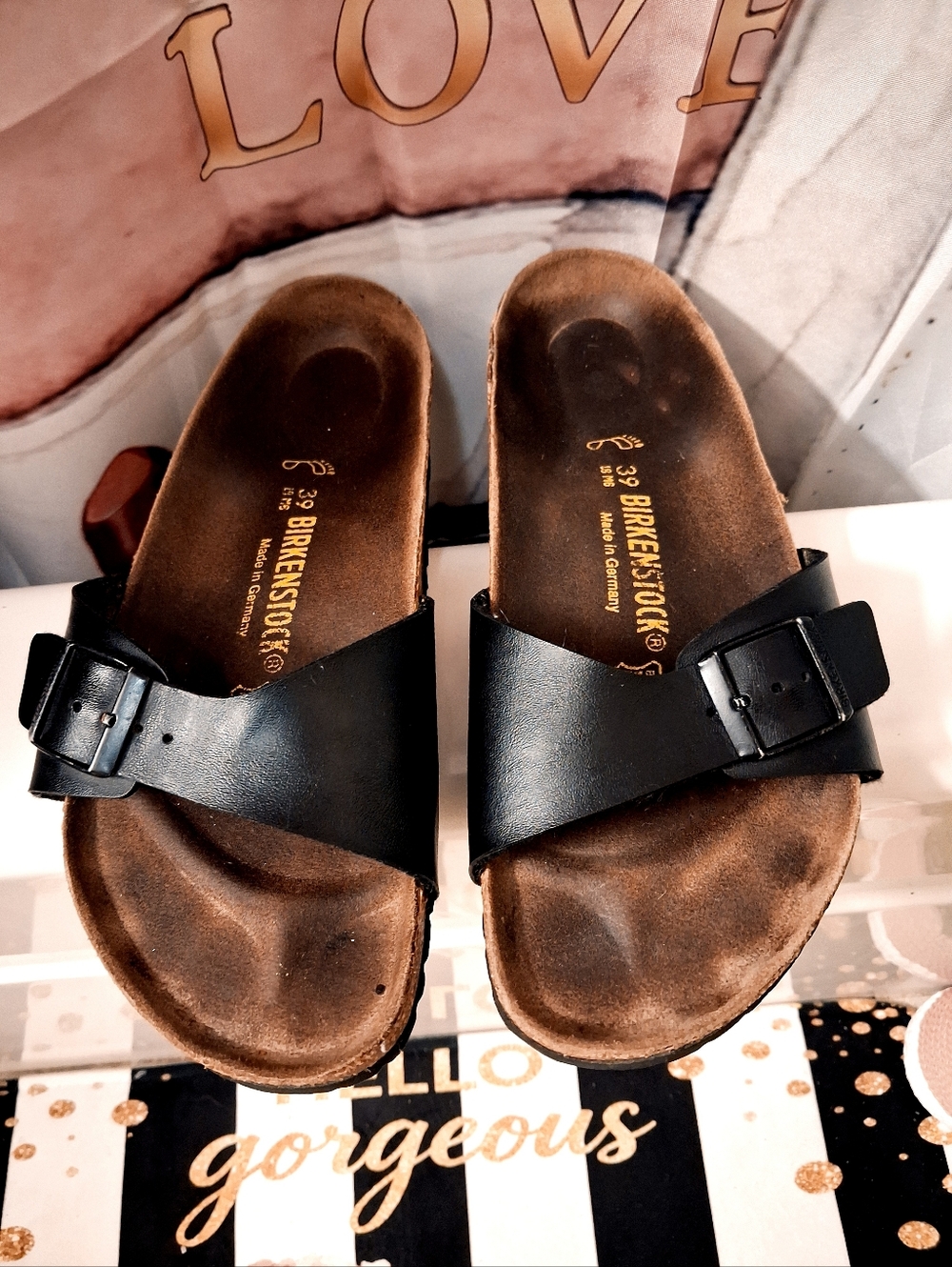 Birkenstock Madrid Birko-Flor Black Womens Size 39 EU/ US 8.5M - 9M